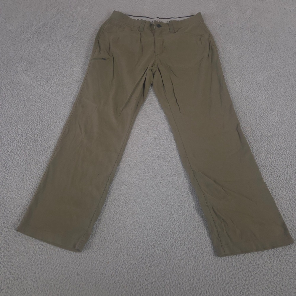 Orvis Pants Mens 34x30 Olive Green Straight Leg Nylon Stretch Tech Hiking Travel